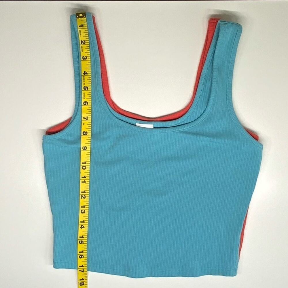 EUC | Destined | Bundle of 2 Crop Ribbed Tanks | Orange/Blue | Large - Picture 10 of 10